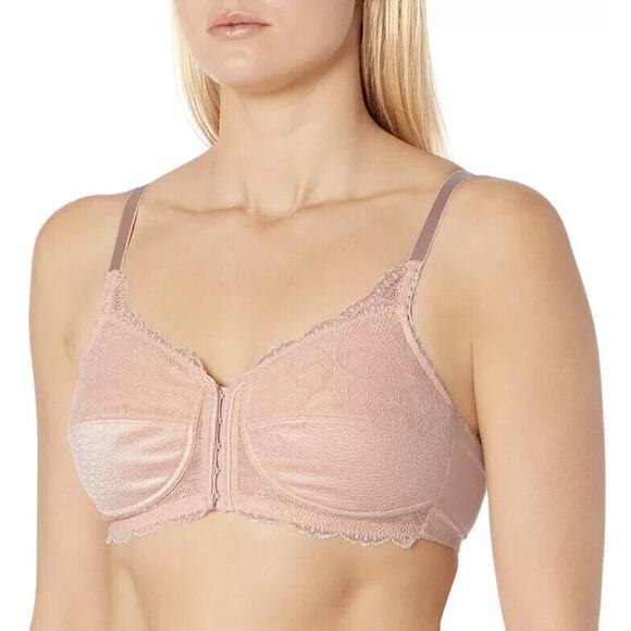 amoena Other - Amoena Ellen Wirefree Mastectomy Bra‎ Size 32A Rose Nude Front and Back Close